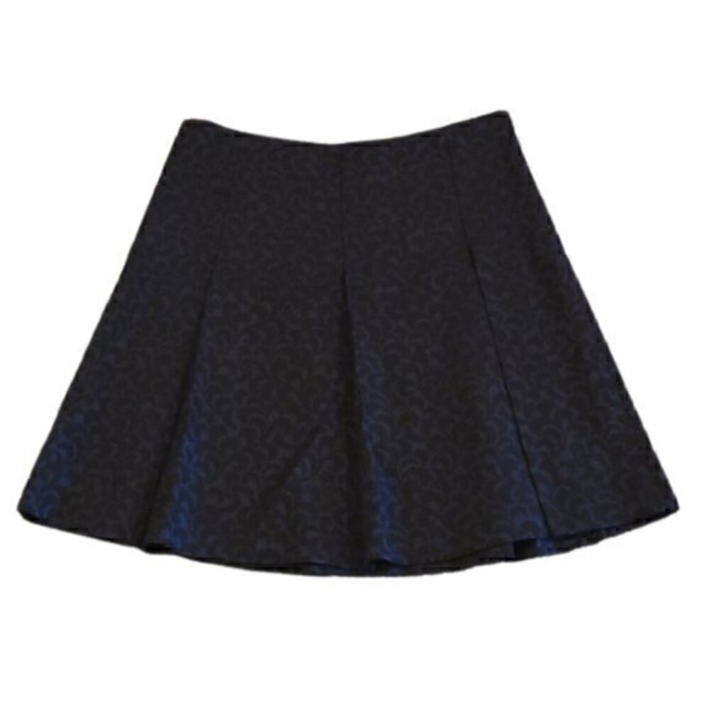 [Loft] Black & Blue Pleated Skirt - Size 14